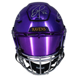 Ray Lewis Autographed Ravens Custom Chrome Authentic SpeedFlex Helmet Beckett