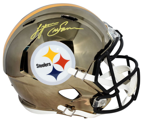 LYNN SWANN SIGNED PITTSBURGH STEELERS CHROME FULL SIZE SPEED HELMET BECKETT