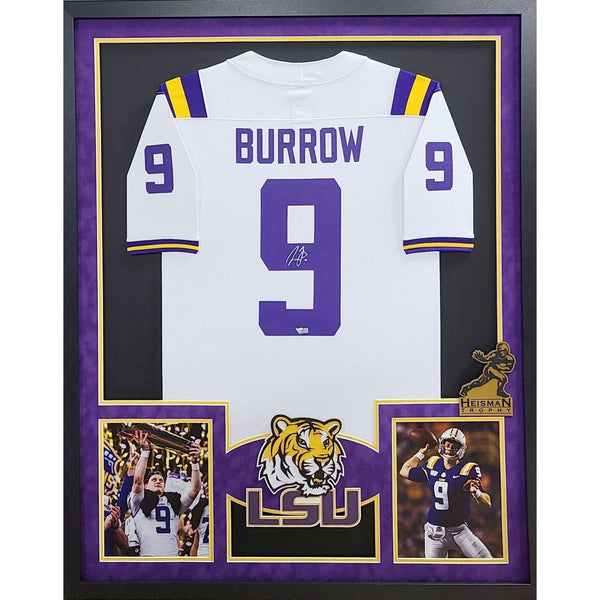 Joe Burrow Autographed Signed Framed LSU Tigers Jersey FANATICS