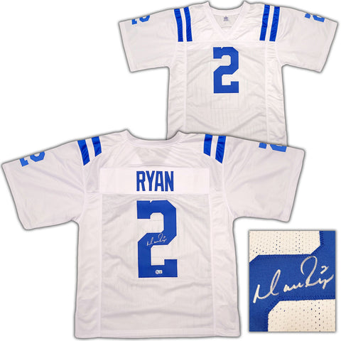 INDIANAPOLIS COLTS MATT RYAN AUTOGRAPHED WHITE JERSEY BECKETT BAS QR 203907