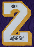 Magic Johnson Authentic Signed Purple Pro Style Jersey BAS Witnessed 2