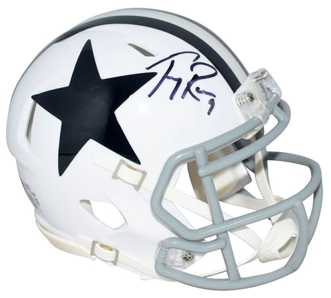 TONY ROMO AUTOGRAPHED DALLAS COWBOYS WHITE SPEED MINI HELMET BECKETT