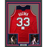 Framed Autographed/Signed Kyle Kuzma 33x42 Washington Red Jersey Beckett COA