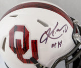 Kyler Murray Signed Sooners Bring the Wood Speed Mini Helmet w/HT- Beckett Auth