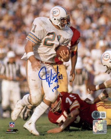 Jim Kiick Autographed/Signed Miami Dolphins 8x10 Photo 17-0 Beckett 47806