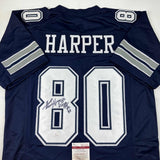 Autographed/Signed Alvin Harper 2x SB Champ Dallas Blue Football Jersey JSA COA