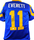 Jim Everett Autographed Blue Pro Style Jersey- JSA W Auth *Black