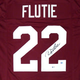 BOSTON COLLEGE EAGLES DOUG FLUTIE AUTOGRAPHED RED JERSEY BECKETT BAS 173514