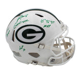 Brett Favre Signed Green Bay Packers Speed Auth White Alt 24 Helmet w/ 4 inscr.