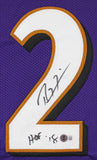 Ray Lewis "HOF 18" Signed Purple Pro Style Jersey BAS Witnessed #1W323348