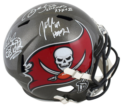 Buccaneers (3) Sapp, Brooks & Lynch Signed 2020 Full Size Speed Rep Helmet BAS