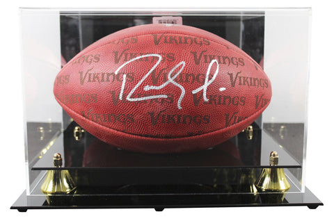 Vikings Randy Moss Signed "The Duke" Team Showcase Football W/ Case BAS Witness