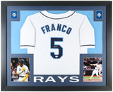 Wander Franco Signed Tampa Bay Rays 35"x 43" Framed Jersey (Beckett) Shortstop