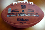 RUSSELL WILSON AUTOGRAPHED SIGNED SB LEATHER FOOTBALL SEAHAWKS CHAMPS RW 72353