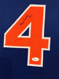 FRAMED LENNY DYKSTRA AUTOGRAPHED SIGNED N.Y. METS JERSEY JSA COA