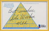 UCLA John Wooden Authentic Signed & Framed 3.5x5.5 Index Card BAS #Z99819