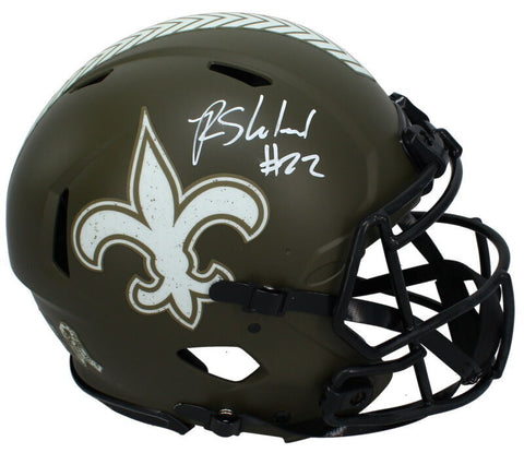 Rashid Shaheed Autographed (White) Saints '22 STS Authentic Speed Helmet Beckett