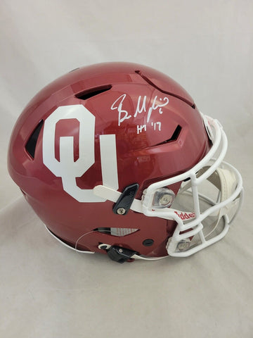 BAKER MAYFIELD SIGNED OKLAHOMA SOONERS F/S SPEEDFLEX AUTHENTIC HELMET BECKETT QR