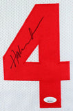 Hakeem Olajuwon Autographed White Stat Pro Jersey- JSA W *Black