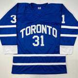 Autographed/Signed Curtis Joseph Toronto Blue Hockey Jersey JSA COA