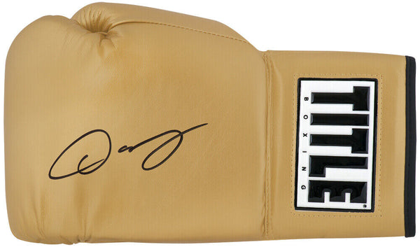 Oscar De La Hoya Signed Title Gold Boxing Glove - (SCHWARTZ SPORTS COA)