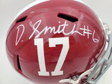 DEVONTA SMITH AUTOGRAPHED ALABAMA FULL SIZE SPEED REPLICA HELMET BECKETT 189554