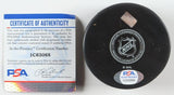 Billy Smith Signed New York Islanders Logo Puck Inscribed 83 Conn Smythe/PSA COA