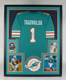 Tua Tagovailoa Signed Miami Dolphins 34"x42" Framed Custom Jersey(Fanatics Holo)