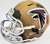 KYLE PITTS AUTOGRAPHED ATLANTA FALCONS CAMO SPEED MINI HELMET BECKETT QR 194401