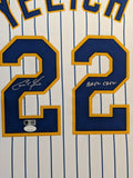 CUSTOM FRAMED MILWAUKEE BREWERS CHRISTIAN YELICH AUTOGRAPHED JERSEY JSA COA