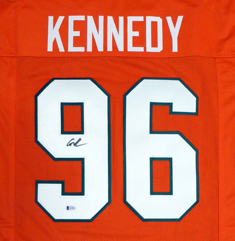 MIAMI HURRICANES CORTEZ KENNEDY AUTOGRAPHED ORANGE JERSEY BECKETT BAS 131530