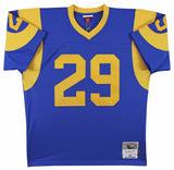 Rams Eric Dickerson "Career Stat" Signed Blue Mitchell & Ness Jersey BAS Witness