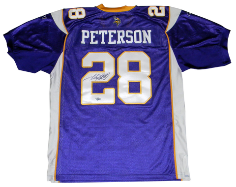 ADRIAN PETERSON SIGNED MINNESOTA VIKINGS #28 AUTHENTIC REEBOK JERSEY FANATICS