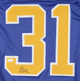 Grant Fuhr Signed Buffalo Sabres Jersey (JSA COA) 5xStanley Cup Champion Goalie