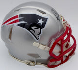 Mac Jones Autographed Patriots Speed Mini Helmet (Bubbled) Beckett WS86379