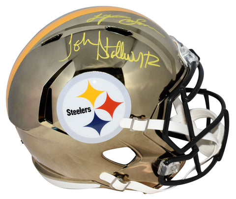 LYNN SWANN & JOHN STALLWORTH SIGNED PITTSBURGH STEELERS CHROME FULL SIZE HELMET