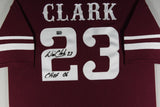 Will Clark Autographed College Style Baseball Framed Jersey HOF 06 MLB COA