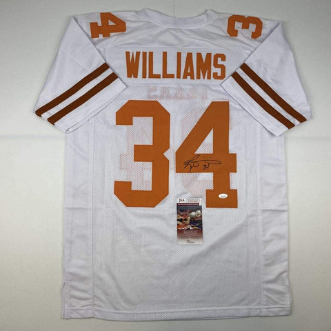 Autographed/Signed Ricky Williams Texas White College Football Jersey JSA COA