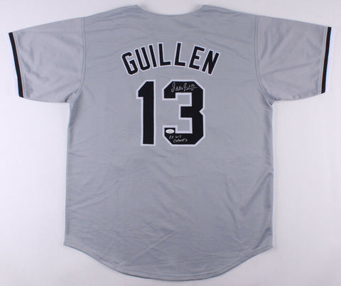 Ozzie Guillen Signed Chicago White Sox Jersey Inscr 05 "WS CHAMP'S" (JSA COA)