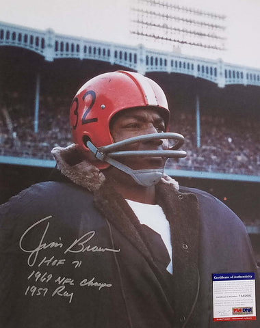 Jim Brown Signed Cleveland Browns 16x20 Photo Beckett Authenticated PSA 7A62002