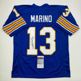 Autographed/Signed Dan Marino Pittsburgh Blue College Football Jersey JSA COA