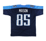 Derrick Mason Signed Tennessee Custom Navy Blue Jersey