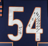 BRIAN URLACHER 10X INSCRIPTIONS (Bears navy) Signed Autographed Framed Jersey