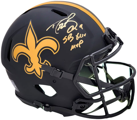 DREW BREES AUTOGRAPHED SAINTS ECLIPSE FULL SIZE AUTH HELMET SB MVP BECKETT