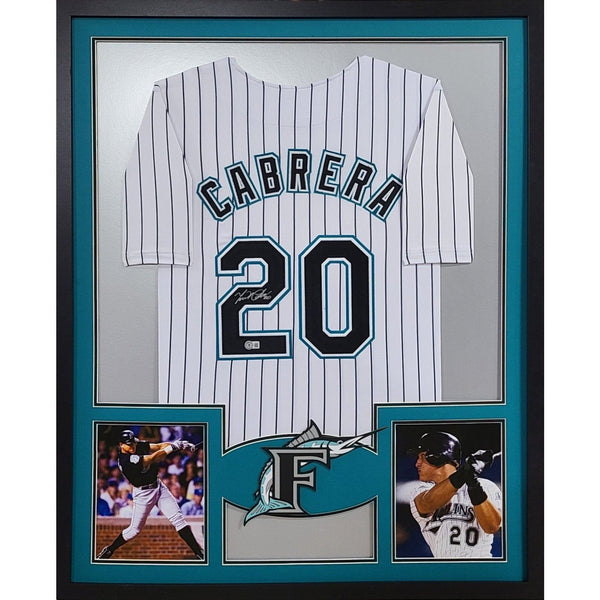 Miguel Cabrera Autographed Signed Framed Florida Marlins Jersey BECKETT