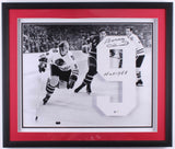 Bobby Hull Signed Blackhawks 22x26 Framed Jersey Number Display (Beckett Holo)