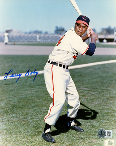 Larry Doby Autographed Cleveland Indians 8x10 Photo Beckett 45208