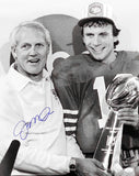 JOE MONTANA AUTOGRAPHED 16X20 PHOTO 49ERS WITH SUPER BOWL TROPHY JSA 216966