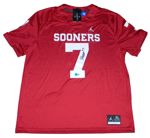 SPENCER RATTLER AUTOGRAPHED OKLAHOMA SOONERS #7 JORDAN BRAND JERSEY BECKETT