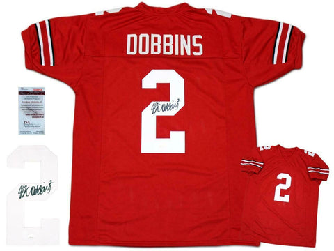 JK Dobbins Autographed SIGNED Jersey - Red - JSA Authentic